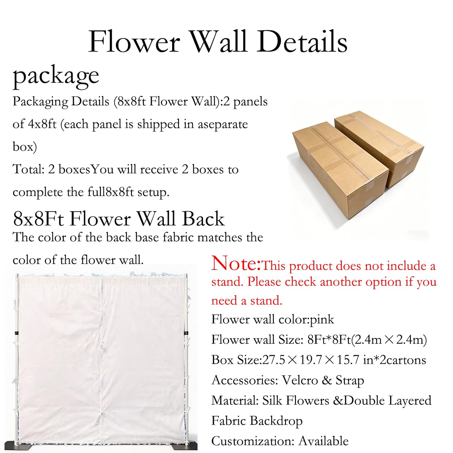 5D White Realistic Rose wall Backdrop, 8×8ft,Artificial Flower wall Panel. Easy to Install and Store, Reusable. Perfect for Weddings, Birthday Parties, and Home Decoration. Withouf Stand