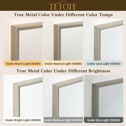 TETOTE Brushed Nickel Bathroom Vanity Mirror 48" x 36" Beveled Framed Bathroom Wall Mirror for Over Sink Brushed Nickel, Tempered Glass, Modern Farmhouse Bedroom, Entryway, Living Room