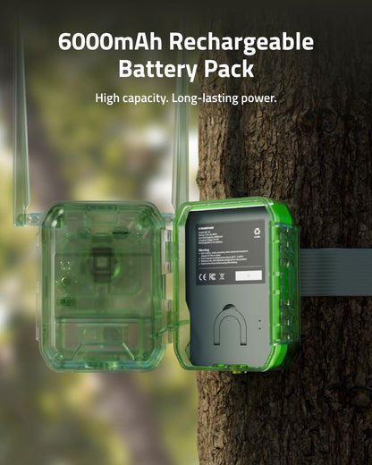 CAMOVUE True 4K 4G LTE Cellular Hunting Camera Outdoor +Battery Pack+6W Solar Panel, 0.2s Trigger Speed, Game or Trail Camera with GPS, Non-Glow IR, SIM Card, Motion Capture, Talon Pro+BP-10+SP-10