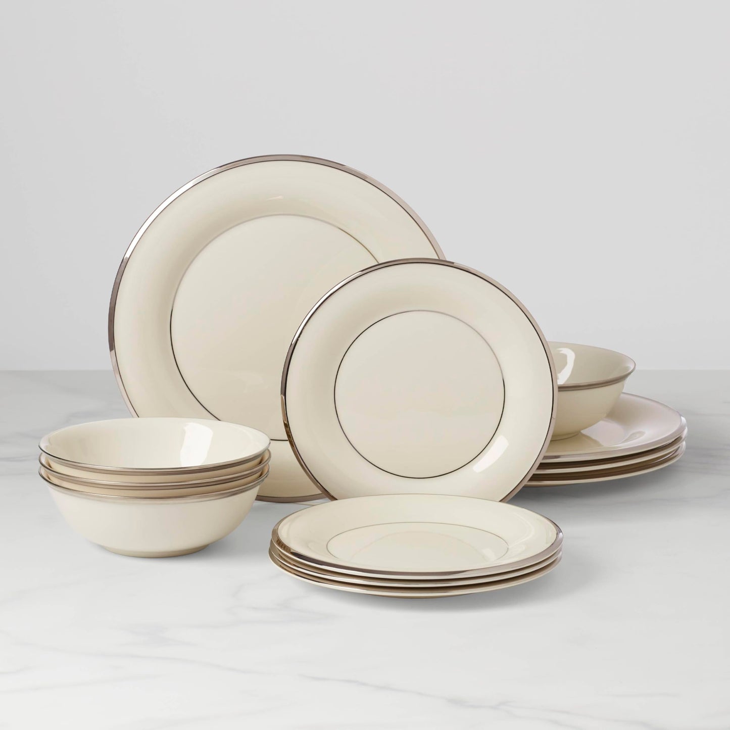 Lenox 896065 Solitaire 12-Piece Dinnerware Set, Service for 4