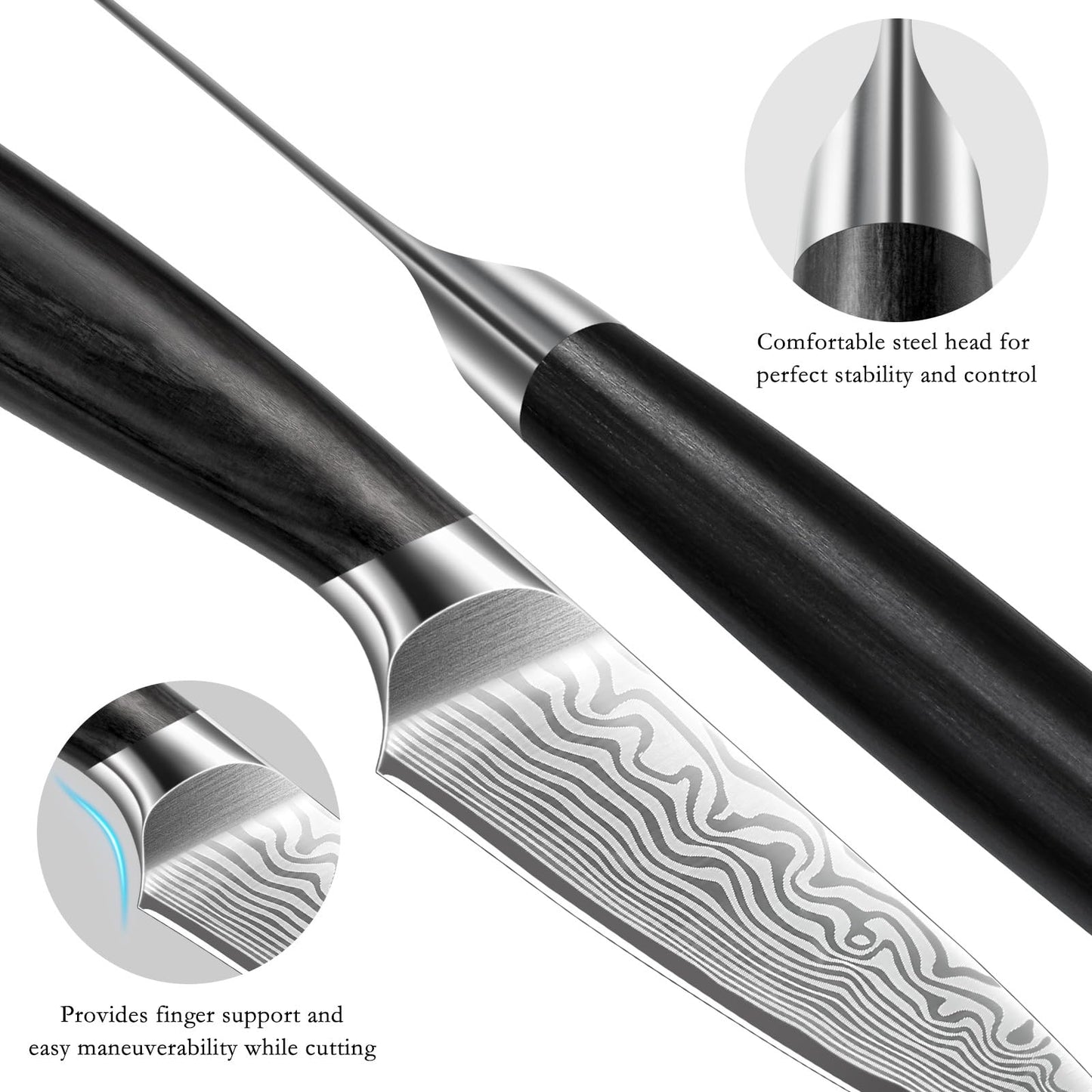 HOSHANHO Paring Knife 3.75 Inch, High Carbon Powder Steel Forged Small Kitchen Knives, Razor Sharp Japanese Fruit Knife with Ergonomic Pakkawood Handle