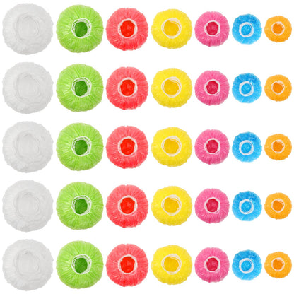 175Pcs 7 Colors Reusable Elastic Food Covers, Sublaga 7 Sizes Plastic Bowl Covers, Colorful Dish Plate Covers, Alternative to foil, Plastic Wrap, BPA Free