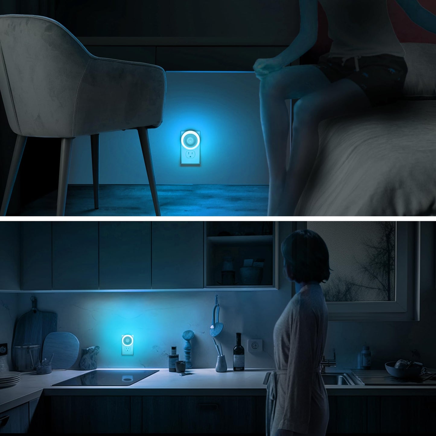 Briignite Motion Sensor Night Light, 4 Pack, Night Lights Plug into Wall, Auto On/Off Motion Activation Nightlight, Energy-Saving 0.6W LED, Daylight White, Ideal for Kids, Bedroom, Bathroom