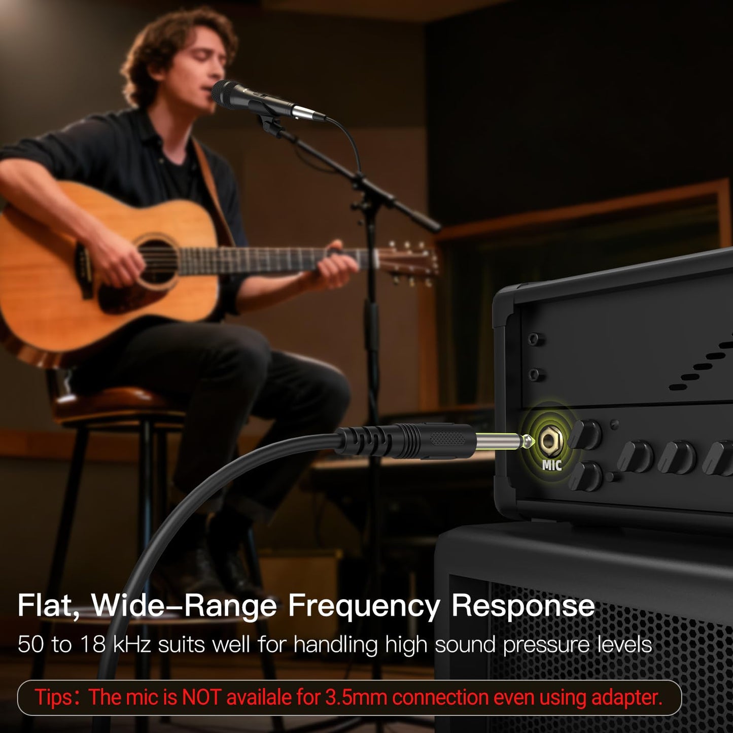 Fifine Karaoke Microphone, Dynamic Vocal Microphone for Speaker, 6.35MM Wired Handheld Mic with On and Off Switch and 14.8ft Detachable Cable-K6