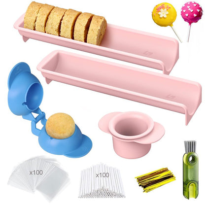 Lumyrilix 305Pcs Cake Pop Mold Kit,Cake Pop Cutter and Pusher with 2 Trays,Cake Pop Sticks and Wrappers| Non-3D Printed | Dishwasher Safe | Baking Molds for Home Baking,Birthday Parties,Wedding