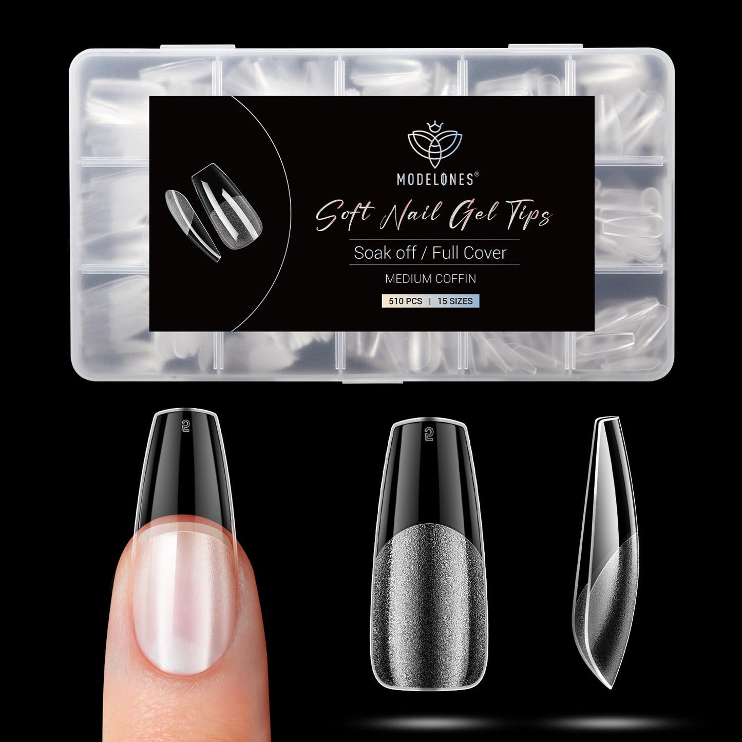 modelones 9 in One Gel Nail Glue Brush On Nail Glue 15 ml for Tips, Rhinestones, Base Coat, Blooming Art Gel Kit for Press on Nails Acrylic Tips U V Lamp Needed 2Pcs