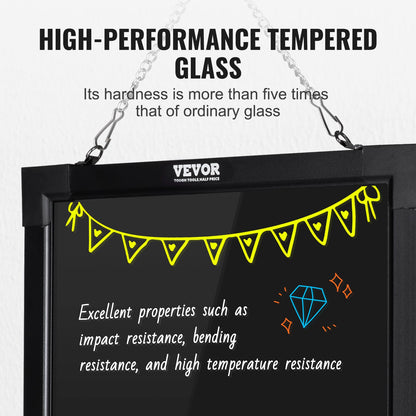 VEVOR 32"x24" LED Message Writing Board, Menu Sign Boards, Illuminated Erasable Lighted Chalkboard, Neon Effect Drawing Panel with 8 Fluorescent Chalk Markers and Remote Control