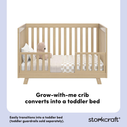 Storkcraft Beckett 3-in-1 Convertible Crib – GREENGUARD Gold Certified, Fits Standard Crib Mattress, Converts to Toddler Bed and Daybed, 4 Mattress Heights, Grow-with-Me Design (Driftwood)