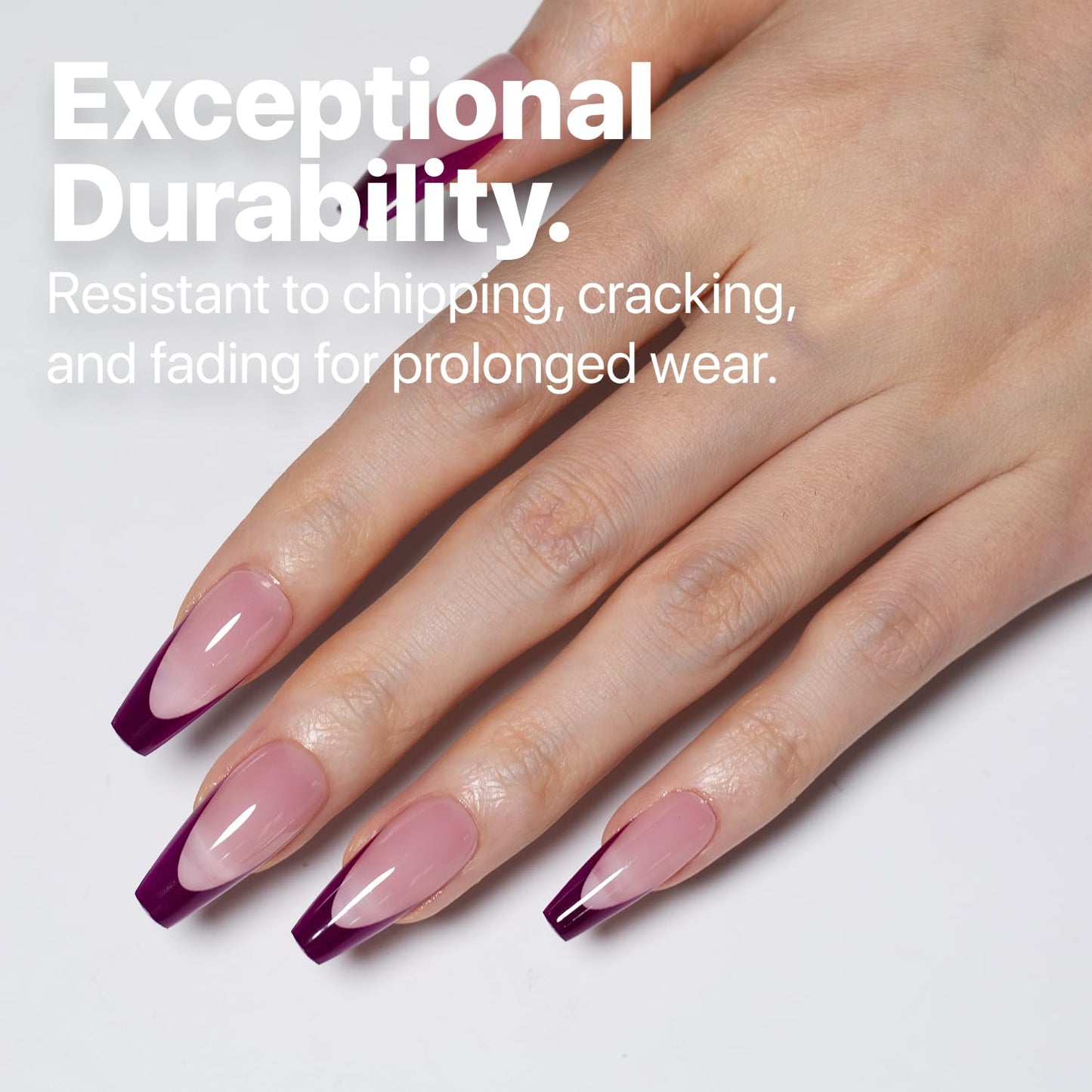 SXC Cosmetics French Tip Press On Nails - Skin Tone Nude and Color Series, Short Coffin X-Pro Tips Starter Kit ST119KIT