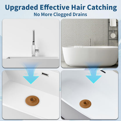 Bathtub Drain Hair Catcher,Tub Shower Drain Hair Trap/Strainer,3PCS Silicone Collapsible Tub Hair Catcher Drain Protector Designed for 1.47" to 1.75'' Regular Drains(Dark Gray)