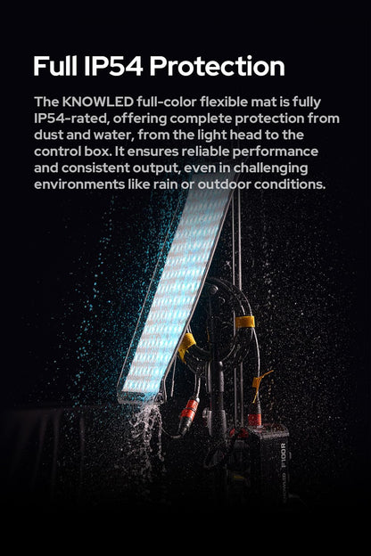Godox Knowled F200R RGB Flexible LED Video Light Mat, 1800-10,000K RGBW 250W Output LED Light Panel, Waterproof, 14 FX with Grid Softbox, App Control for Film, Broadcast & Video Production (2 x 2')
