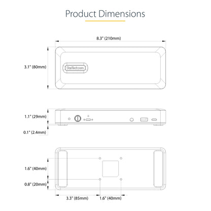StarTech.com USB-C Docking Station Multi Monitor HDMI/DP/USB-C Video Output, Triple Monitor 4K30/Dual 4K60, 7-Port USB Hub, 60W Power Delivery, GbE, 3.5mm Audio, Works with Chromebook, TAA