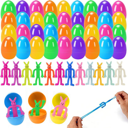 36Pack Labrostar Prefilled Easter Eggs with Squeeze Toys Inside Bright Colorful Filled Squeeze Toys Easter Basket