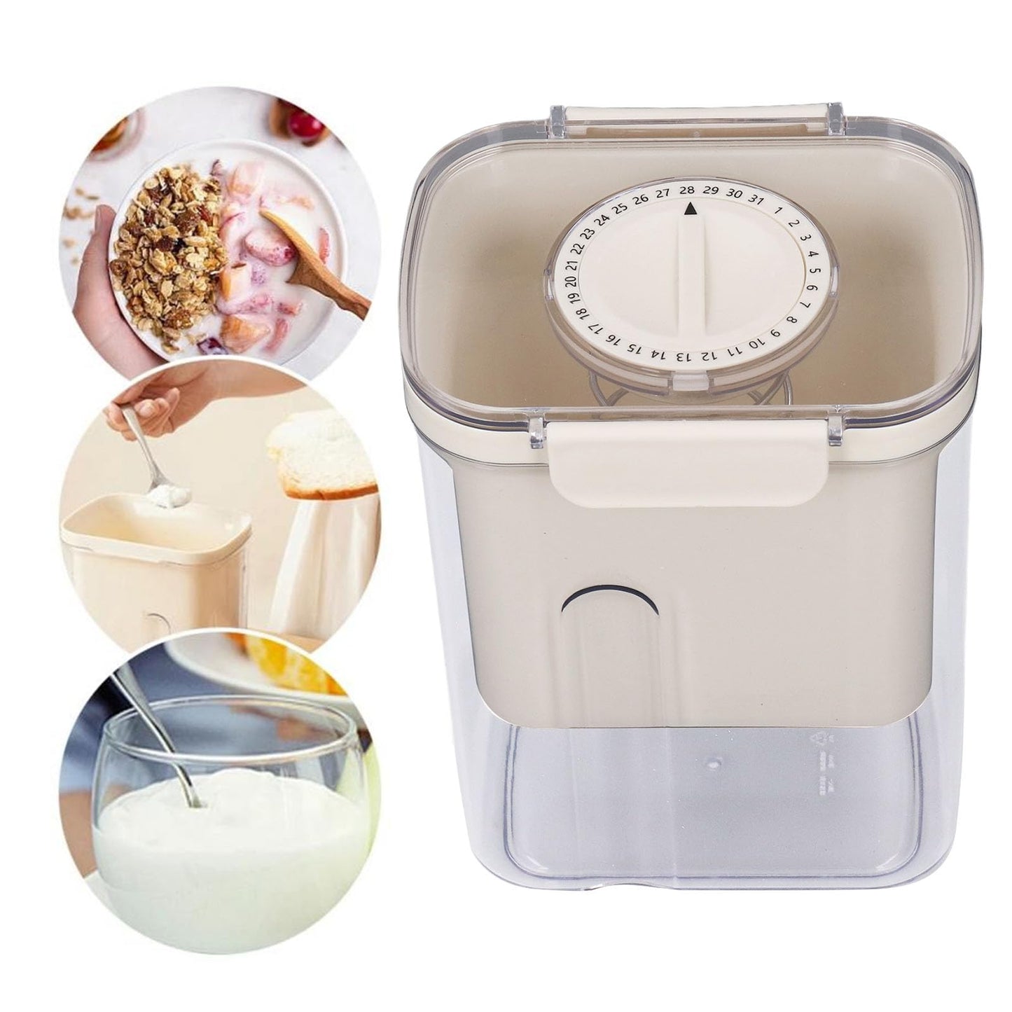 Greek Yogurt Strainer, Yogurt Strainer Cheese Strainer with a Fine Mesh Bag and Lid Leakproof Filter Nut Milk Maker 1100 ML DIY for Making Thick Greek Yogurt Soybean
