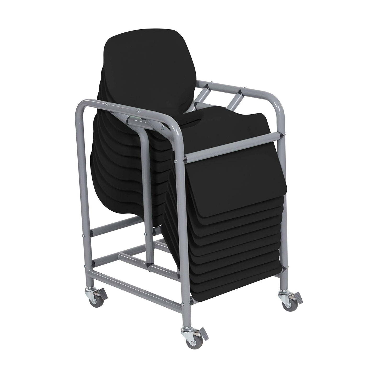 ECR4Kids The Surf Portable Lap Desk with Storage Cart, Flexible Seating, Black, 10-Pack