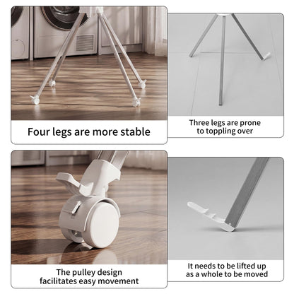 RFOUO Clothes Drying Rack Aluminum-4 Legs 16rods Double Layer, Portable Foldable Drying Rack,Space Saving Laundry Drying Rack,Drying Rack Clothing for Laundry Bedroom Household
