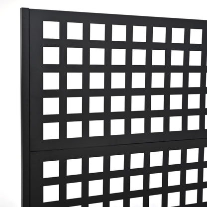 KEIKI 73"x47"x16" Planter Trellis Box with Wheels, Metal Outdoor Resin Raised Garden Bed for Climbing Plants, Large Weather-Resistant Design, Black