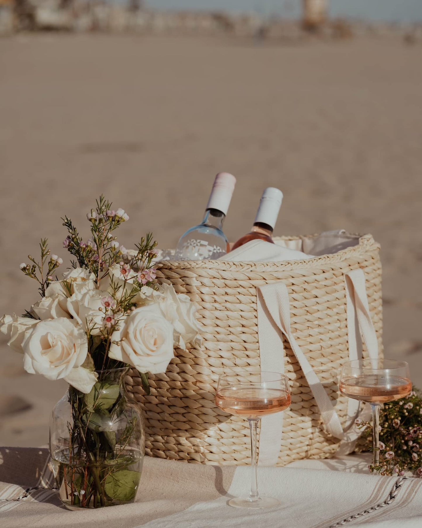 Daytani Insulated Beach Cooler Bag, Leak Proof, Premium Quality Corn Husk, Beach Bag, Pool Bag, Tote Bag, Straw, Rattan, Gifts for Women, Picnic Basket, Wedding Gifts, Lunch