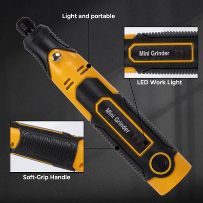 MDBTTOOLS 3.6V Cordless Rotary Tool Kit, 55-Piece Mini Grinder Set with Diamond Burrs, Cut-Off Wheels, Sanding Drums for Engraving, Polishing, Cutting, Resin Crafts