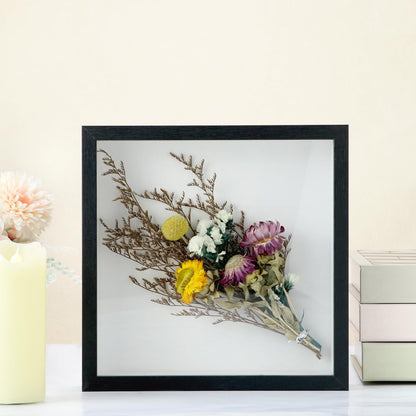 QWORK 8" x 8" Shadow Box Picture Frames, MDF Wood with Acrylic Front, 2 Pack Square Shadow Boxes Display Cases for Photos, Crafts, and Keepsakes