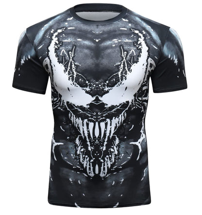 Red Plume Men's Compression Shirt Short Sleeve Base Layer Tops Cool Dry T Shirts (Style b, L)
