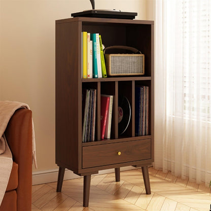 DUHTFCY CD-Holder Solid Wood Vinyl Record Cabinet CD Rack Storage Cabinet Gramophone Cabinet Floor-Standing Small Bookshelf Magazine Cabinet Living Room Side Cabinet Record Player Stand