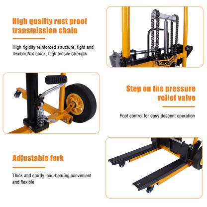 Mini Forklift Foldable Transport Lifting Cart with Swivel Wheels Portable Pallet Jack Table Cart Wear Resist for Household Warehouse Factory