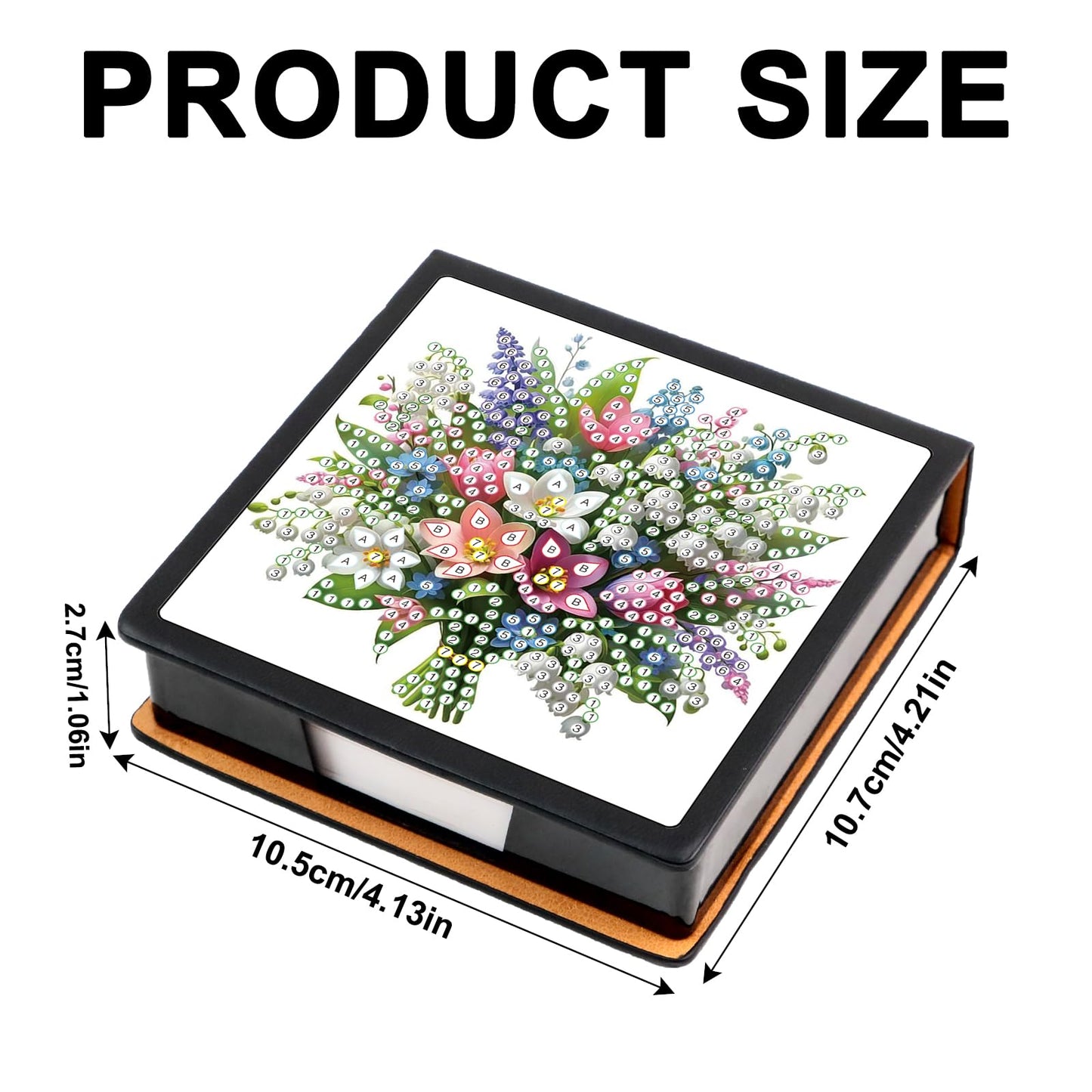 Formeydemi 2 pcs Flower Diamond Painting Kit Note Box,Memo Paper Storage Box Diamond Art,Sticky Note Holder Diamond Art,Diamond Painting Memo Pad For Office Desk. (Flower)