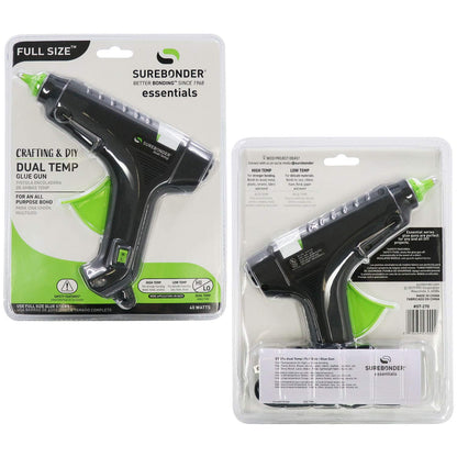 Surebonder Hot Glue Gun Full Size, Dual Temperature 40W Glue Gun for DIY, Craft, & Home Repair, Uses 7/16" Glue Sticks, Black