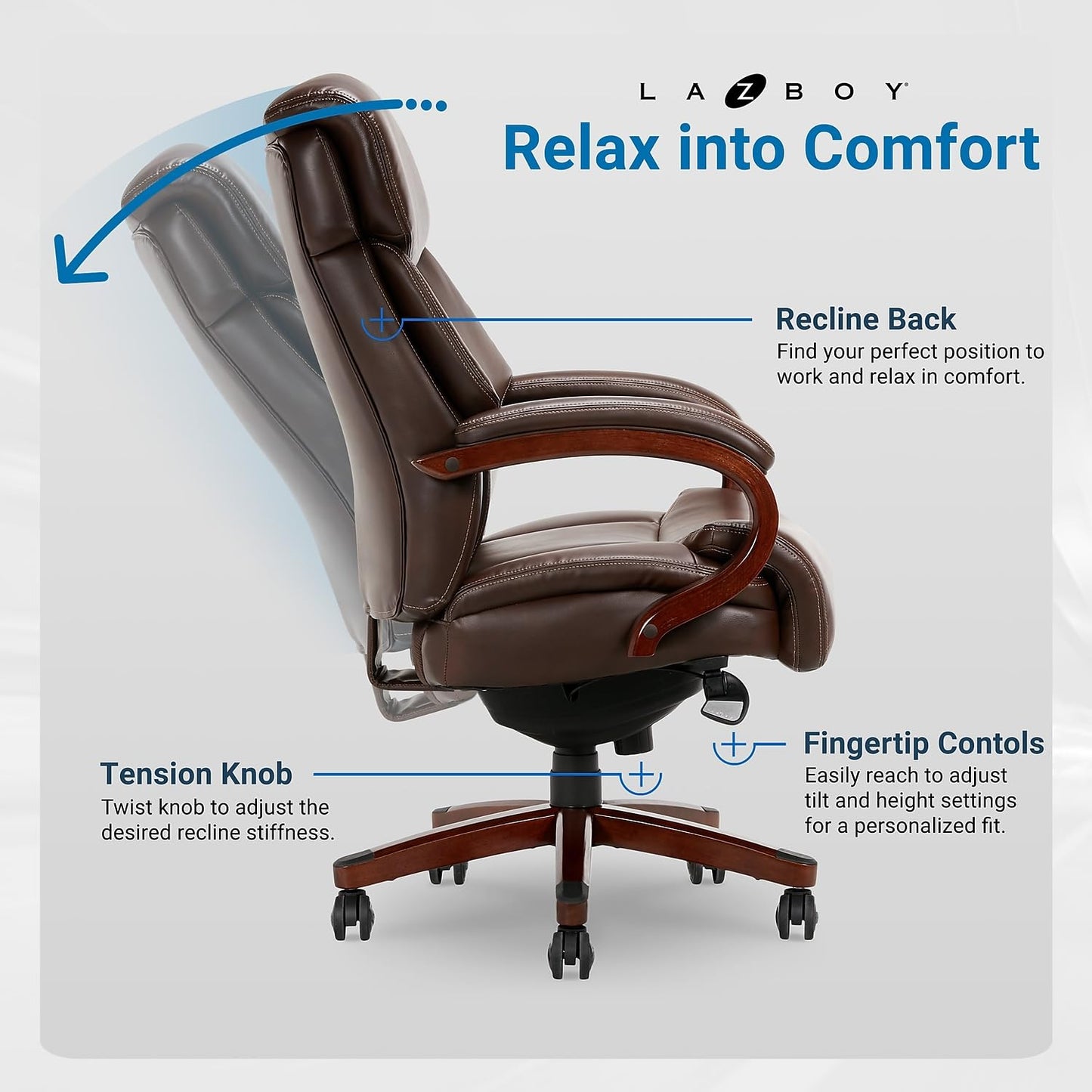 La-Z-Boy Bradley Bonded Leather Executive Chair (Roasted Chestnut)