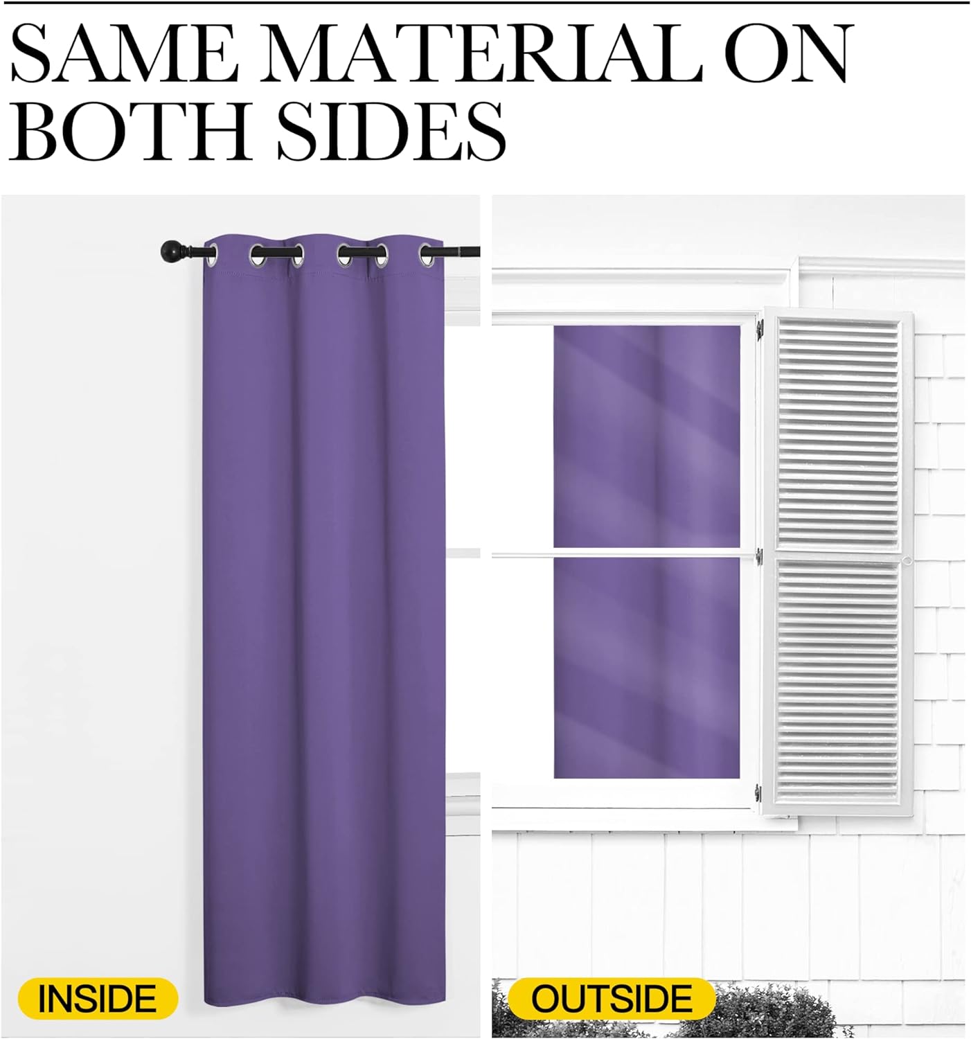NICETOWN Blackout Curtains for Patio Glass Door - Privacy Panel Drapes, Lilac Purple, 42" x 90" (1 Pair)