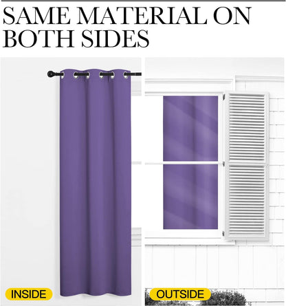 NICETOWN Blackout Curtains for Patio Glass Door - Privacy Panel Drapes, Lilac Purple, 42" x 90" (1 Pair)