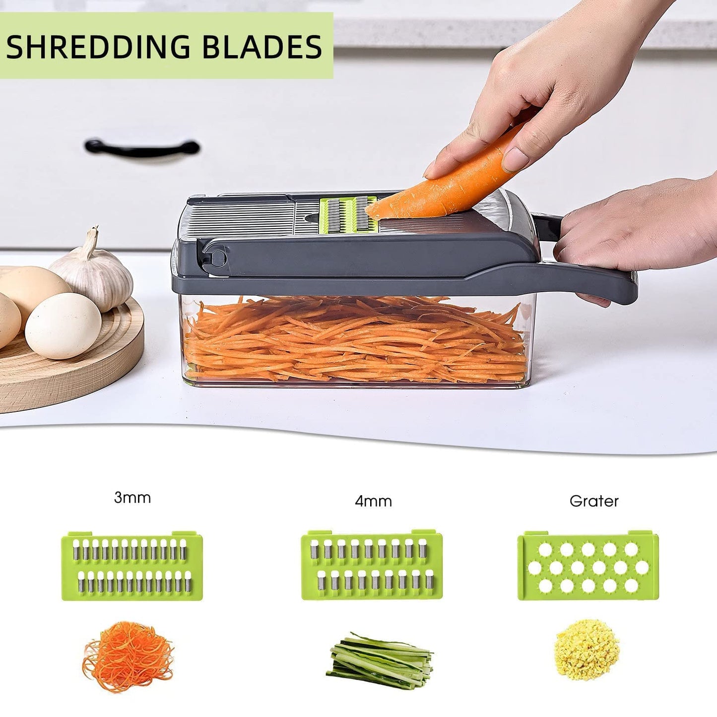 Vegetable Chopper Slicer 13-in-1 with Spice Chopper Set 7 Blades Veggie Dicer Onion Fruit Cutter