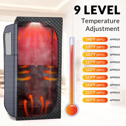 Veloqore Dry Infrared Sauna, Saunas Box with Red Light Therapy for Relaxation, Detox and Muscle Relief, 9 Levels Home Saunas with Carbon Crystal Heating, Portable Sauna for Home, Bedroom, Living Room