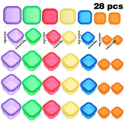 28 Pcs Portion Control Container Kit,21 Day Fix Containers And Food Plan,Multicolor Coded Containers,Meal Prep System Storage Containers,BPA Free Weight Loss Food Containers For Double Diet Plan