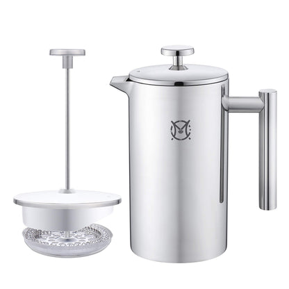 MAGICAFÉ French Press Coffee Maker – 2 Cups Small Stainless Steel Coffee Maker Double Walled French Press 750ML/24OZ