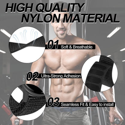 Oanux 22mm Sport Ankle/Arm Band Compatible with Amazfit Helio, Quick Release Breathable Nylon Bicep Strap Replacement for Garmin Venu 3/Venu 4 45mm/Venu 2/Vivoactive 4 & Forerunner 570-47mm/265/255