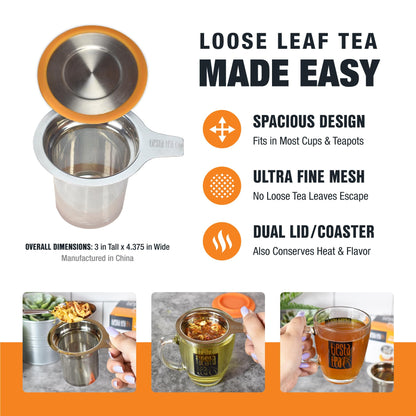Tiesta Tea Brewbasket Stainless Steel Infuser Basket for Mother's Day Loose Leaf, Reusable Fine Mesh Strainer for Hot & Iced Drinks, Loose Leaf Steeper, Single Cup Tea Diffuser, Holds 5 Ounces
