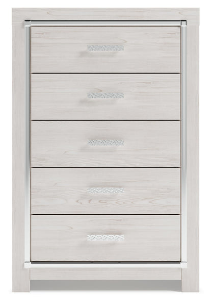 Signature Design by Ashley Altyra Contemporary 5 Drawer Chest, White