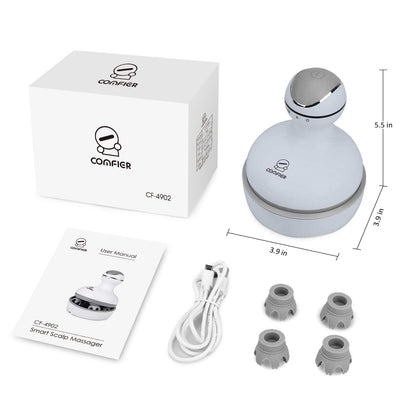 COMFIER Electric Scalp Massager with Mutlti-Modes Vibration, Portable Handheld Head Scratcher for Hair Growth,Waterproof Head Massager for Full Body,Dog Cat Massager for Deep Clean and Stress Relax
