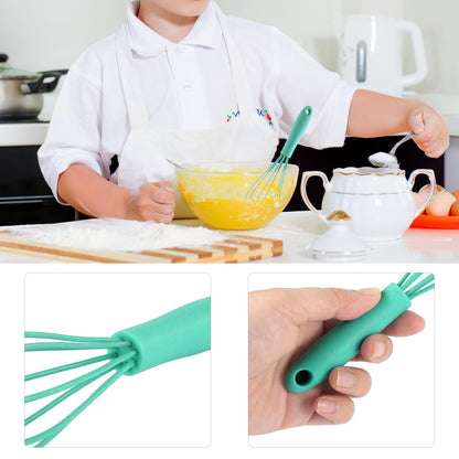 LAPXSNZD 10-Piece Mini Multicolor Silicone Whisks, Non-Stick, Heat-Resistant Up to 500°F, Perfect for Mixing, Whisking, Stirring, Baking