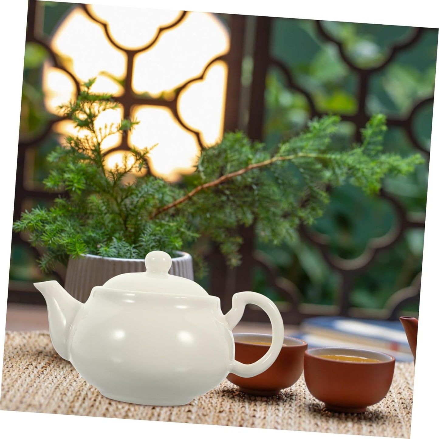 White Porcelain Tea Set, Compact Ceramic Teapot, Teaware, Turkish Teapot, Travel Vintage Tea Infuser