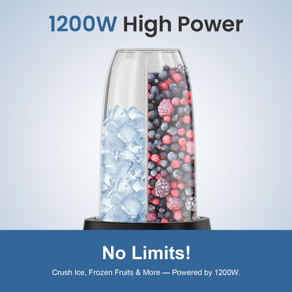 Colarlemo 12-Piece Smoothie Blender Maker 25,000 RPM Personal Blender for Ice Crushing Smoothies & Frozen Drinks Nuts with 23oz, 32oz, 37oz Portable Cups Two 6-Leaf Stainless Steel Blades, Silver