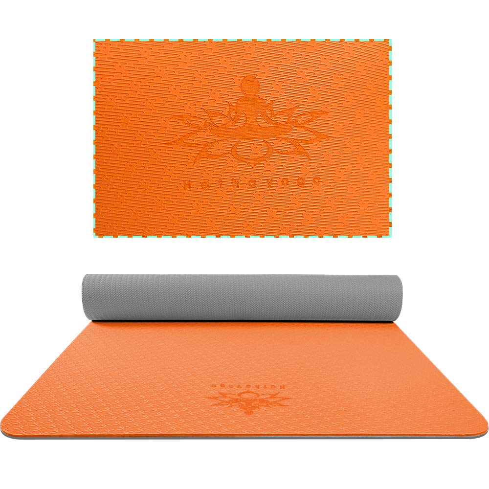 Hatha Yoga Extra Thick TPE Yoga Mat - 72"x 32" Thickness 1/2 Inch -Eco Friendly SGS Certified - With High Density Anti-Tear Exercise Bolster For Home Gym Travel & Floor Outside