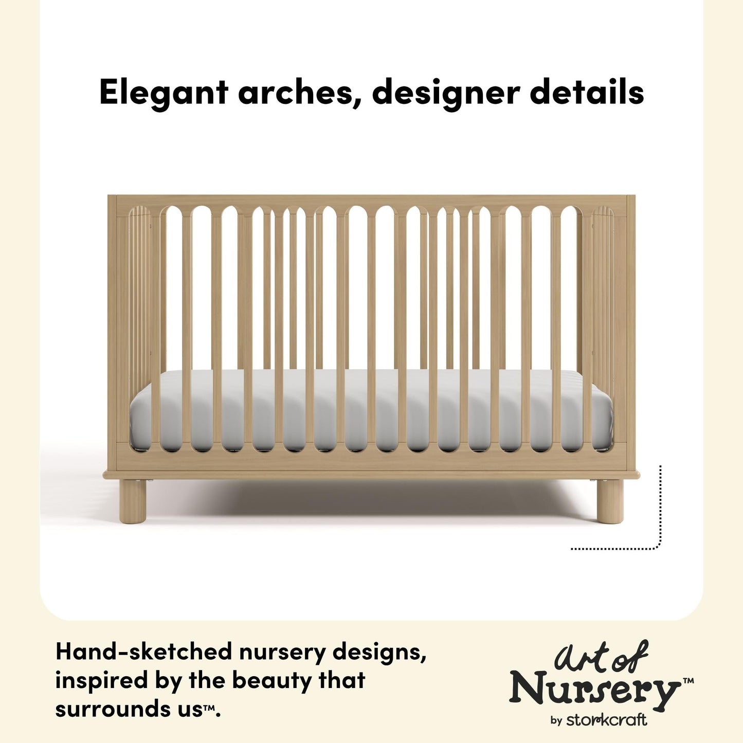 Storkcraft Sicily 3-in-1 Convertible Crib with Toddler Rail Included – GREENGUARD Gold Certified, 100% Solid Wood, Converts to Toddler Bed, Fits Standard Baby Crib Mattress (Driftwood)