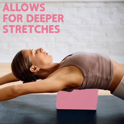 Yoga Block - Supportive Latex-Free Eva Foam - Soft Non-Slip Surface with Beveled Edges for Yoga, Pilates, Meditation - Yoga Accessories for Stability, Balance, Deepen Stretches