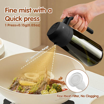 YARRAMATE 2-Pack 16oz Light Blockage Dark Oil Sprayer | Food-Grade Olive Oil Dispenser - Green Glass