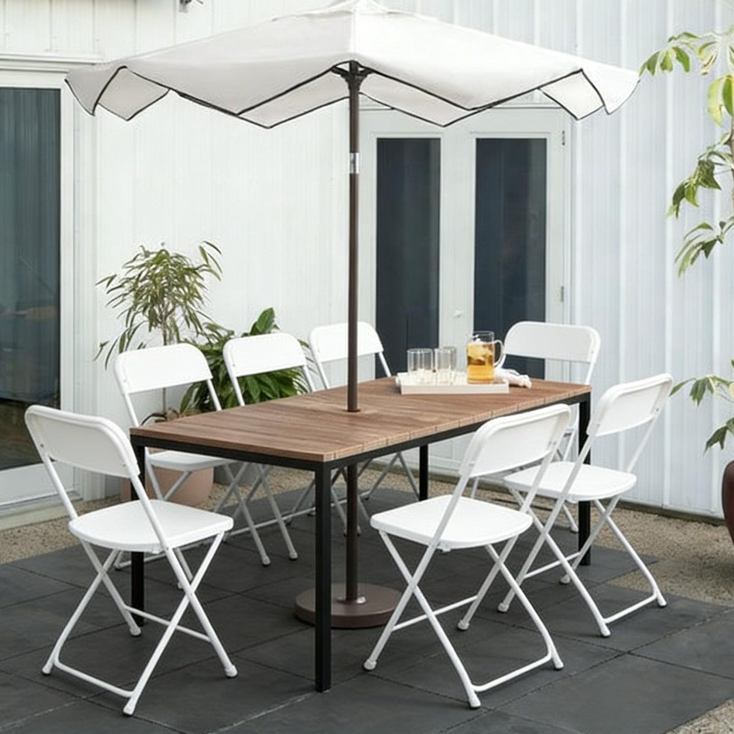 YLGJ&TIDY Plastic Folding Chair Set, Heavy Duty Stackable with Sturdy Frame,No Assembly Required Comfortable Indoor Outdoor Portable Chairs for Party Wedding Office (White PP, 20 Pack)