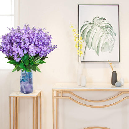 Artificial Flowers Bouquets, Wisteria Hyacinth Fake Bulk for Vase Home Decor, UV Resistant for Indoors, Outdoors,