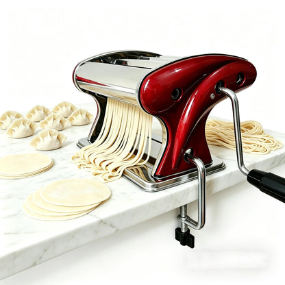 XINGYUEXUAN Pasta Maker Machine, Stainless Steel Manual Noodle Maker with 2mm & 4mm Cutters, Hand Crank for Homemade Spaghetti, Fettuccine, Lasagna & Dumpling